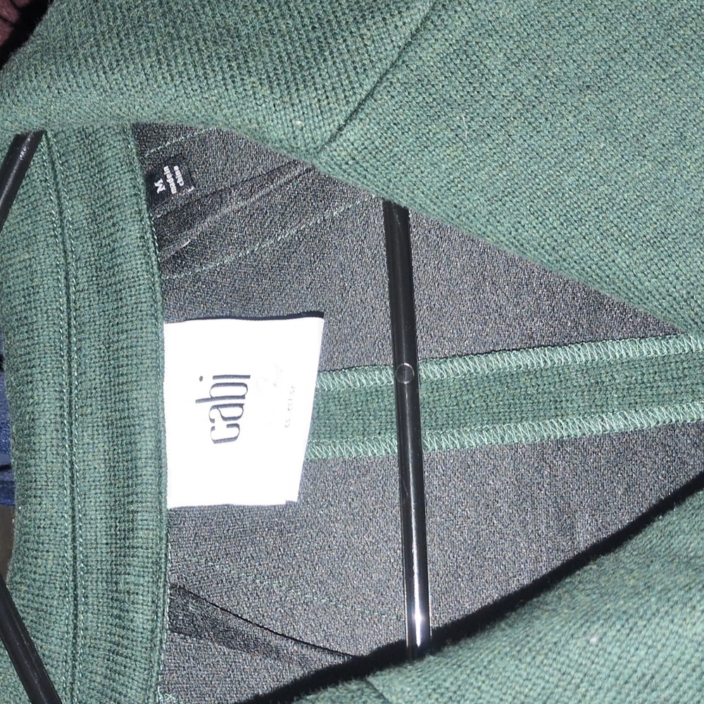 Cabi Green Knit Pea Coat Sweater Jacket Size Medium - Picture 3 of 6
